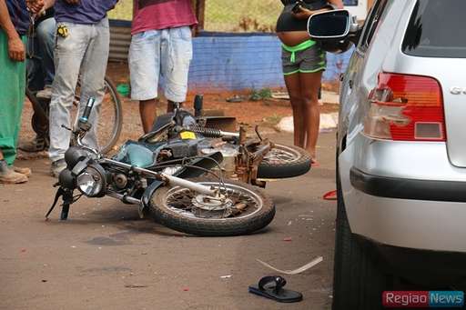 Motociclista fratura perna em acidente na Mato Grosso - Imagem da galeria de imagens