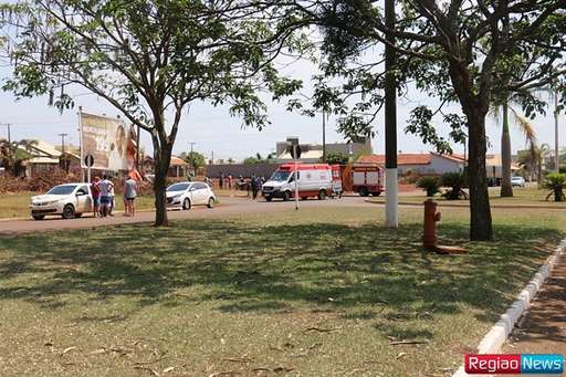 Acidente deixa motociclista ferido na rotatória da Aquidaban - Imagem da galeria de imagens