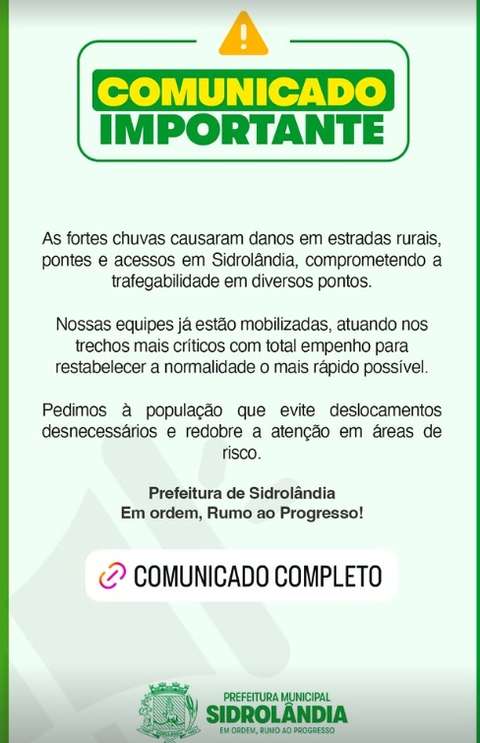 Prefeitura reconhece danos provocados pelas chuvas e mobiliza equipes