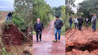 Prefeito vistoria trechos críticos destruídos pelas chuvas em Sidrolândia