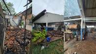 Casas queimadas, móveis destruídos e sinais de depredação revelam cenário de devastação em fazenda