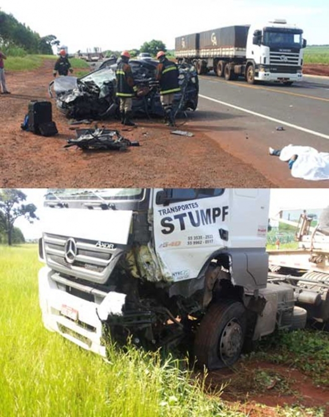 Dois mortos em acidente na BR-163 em Nova Alvorada do Sul