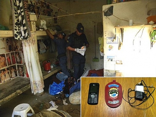 PolÃ­cia encontra celular com detentos na cadeia de CaarapÃ³