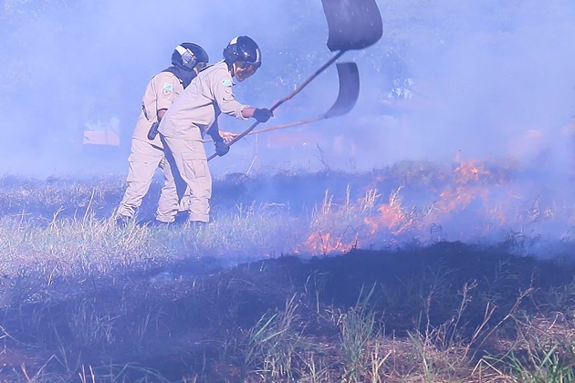Bombeiros conseguem controlar incÃªndio em reserva no Cascatinha