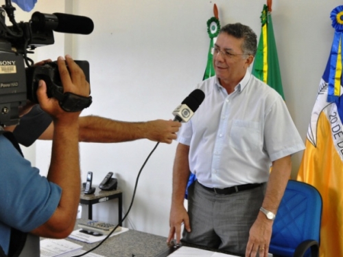 Prefeito interino recebe equipe do ÂFantÃ¡sticoÂ em Dourados