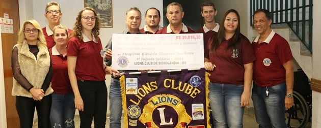 Lions Clube faz repasse recorde e garante renovaÃ§Ã£o de rouparia do hospital
