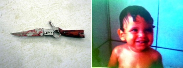 Sepultado corpo de bebÃª morto com golpes de canivete pelo pai