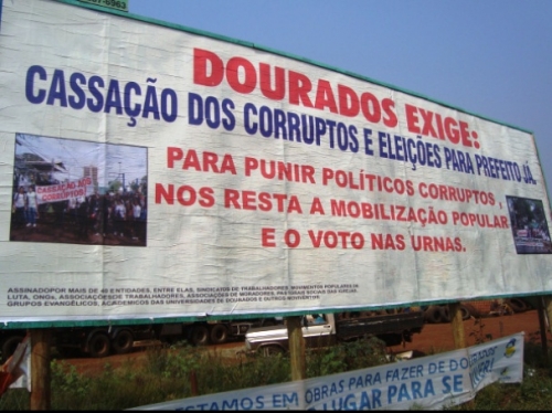 Manifesto pede cassaÃ§Ã£o e eleiÃ§Ã£o para prefeito em Dourados