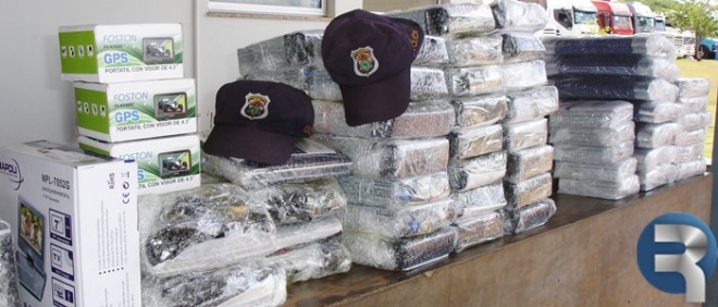 PRF apreende eletrÃ´nicos em carro na BR-163