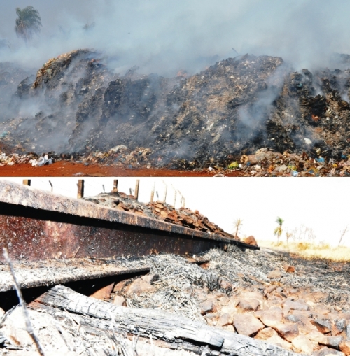 Queimada atinge usina de reciclagem em SidrolÃ¢ndia