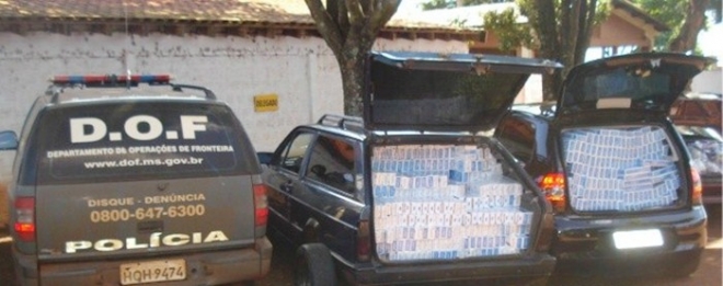 DOF apreende cinco carros com mais de 4 mil pacotes de cigarros