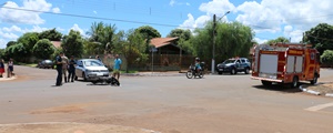Motociclista sofre acidente em cruzamento da Rua Mato Grosso