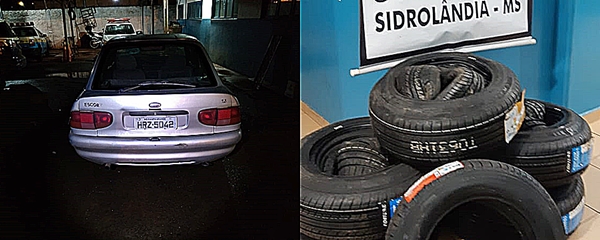 Carga de pneus contrabandeados do Paraguai Ã© apreendida em pÃ¡tio de posto
