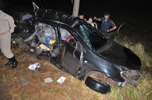 Acidente entre GlÃ³ria de Dourados e JateÃ­ deixa um morto