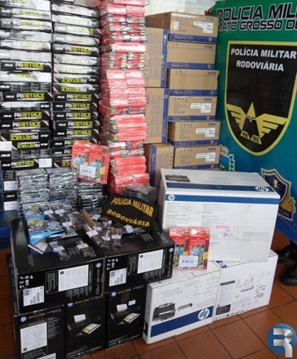 Impressoras e acessÃ³rios eletrÃ´nicos do Paraguai sÃ£o apreendidos pela PRE