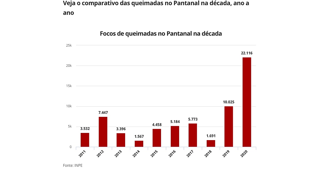 Brasil teve o maior n&uacute;mero de queimadas da d&eacute;cada