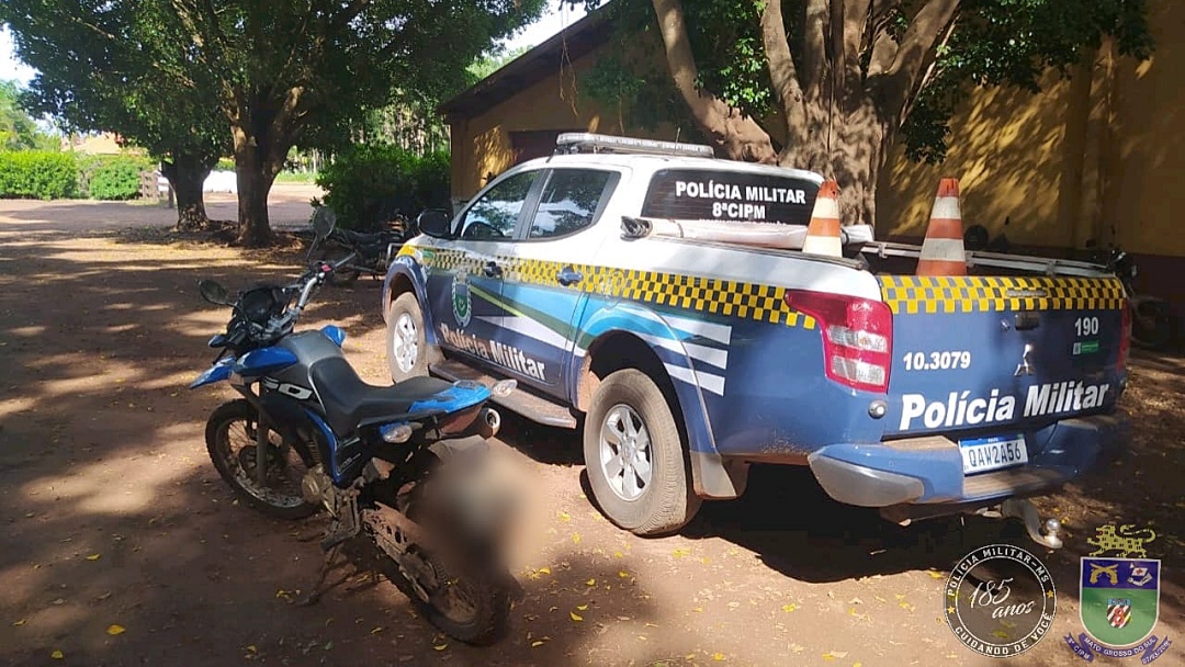 Motocicleta furtada em Bonito &eacute; recuperada em Sidrol&acirc;ndia
