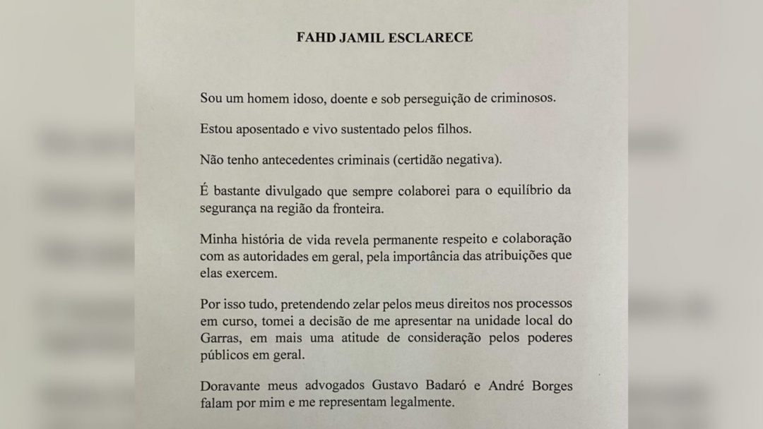 Indiciado na Omert&agrave;, Fahd Jamil se entrega &agrave; pol&iacute;cia