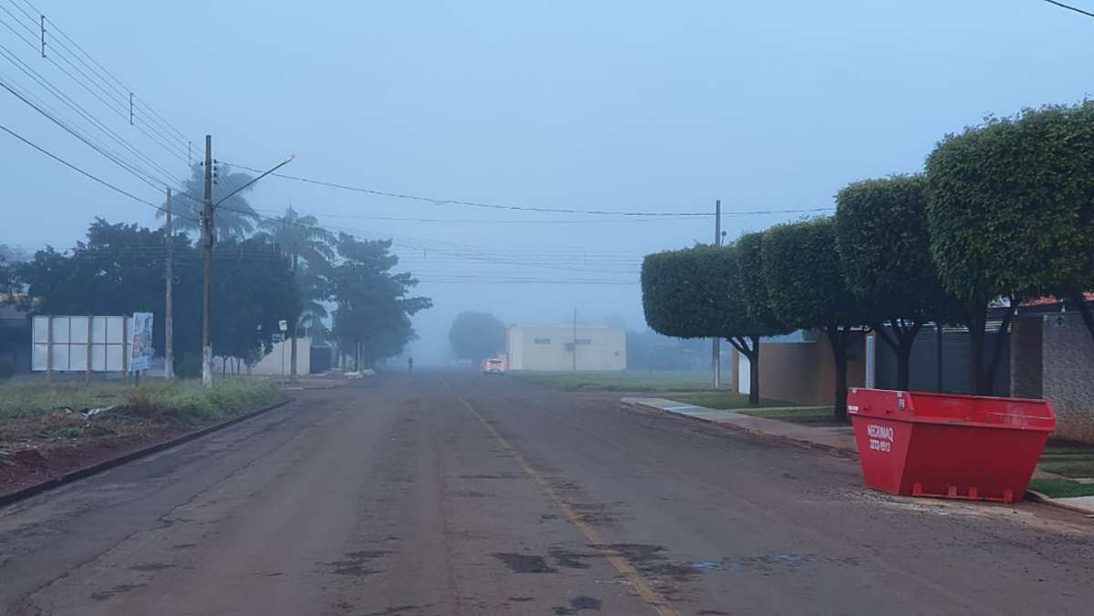 Dia amanhece garoando em Sidrolândia e previsão é para dia nublado com