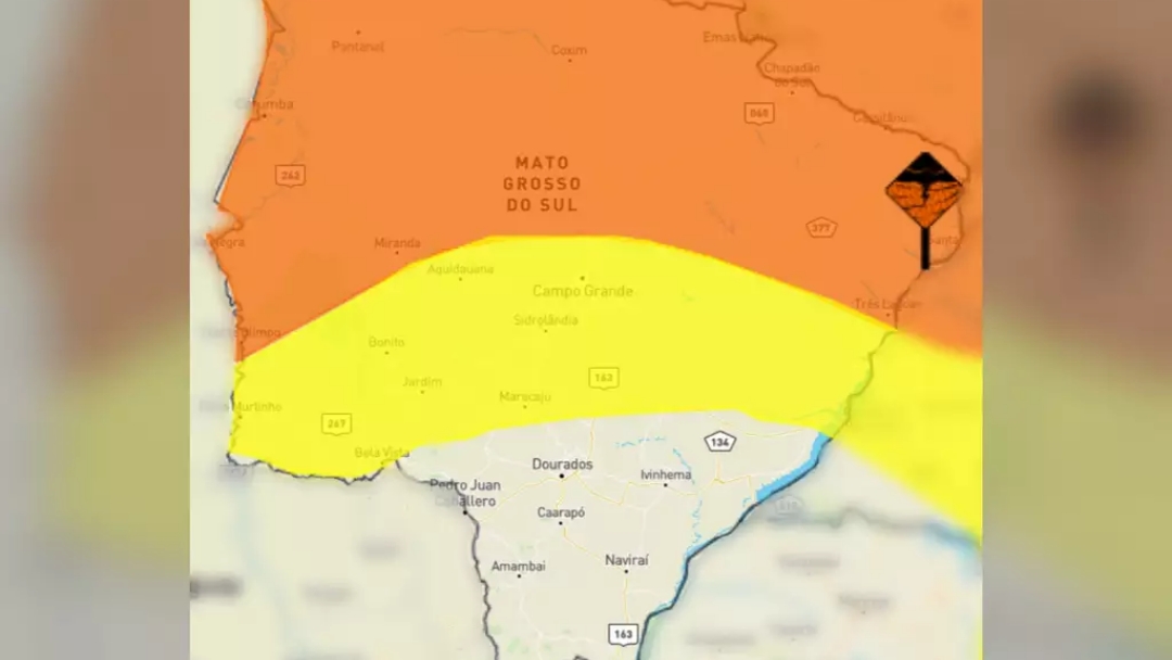 Alertas de chuvas intensas s&atilde;o renovados para 49 cidades de MS
