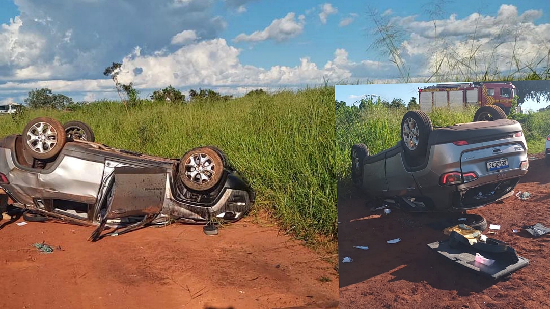 Motorista fica ferida ap&oacute;s capotamento do ve&iacute;culo que dirigia na BR-060