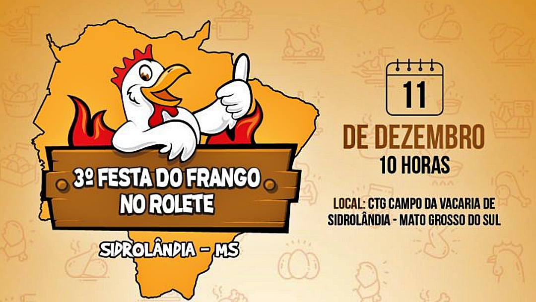 Domingo tem a 3&ordf; Festa do Frango no Rolete no CTG Campo da Vacaria