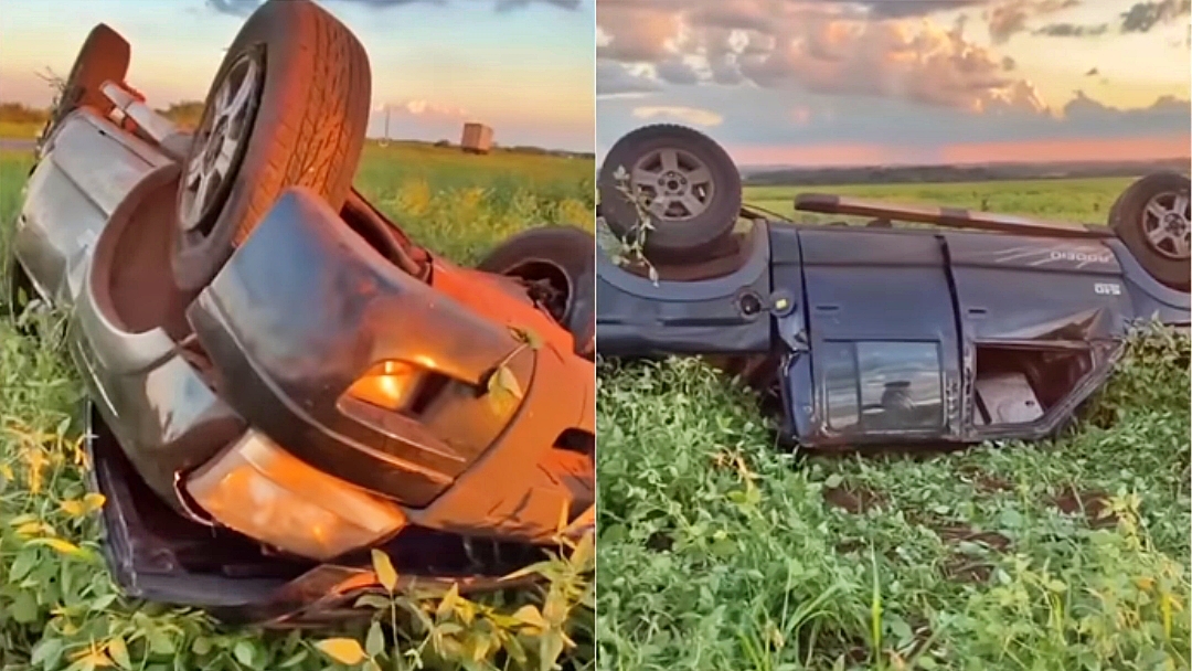 Motorista que escapou ileso de capotamentos  posta v&iacute;deo para agradecer milagre 