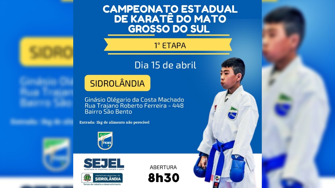 1&deg; Fase do Estadual de KarateÌ OliÌmpico acontecer&aacute; em SidrolaÌndia, dia 15 de abril