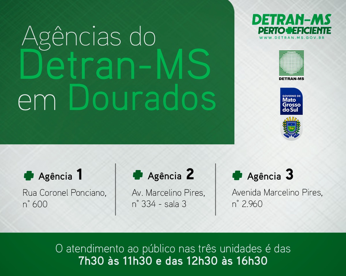 Detran-MS ativa primeira ag&ecirc;ncia h&iacute;brida de Dourados na quinta-feira