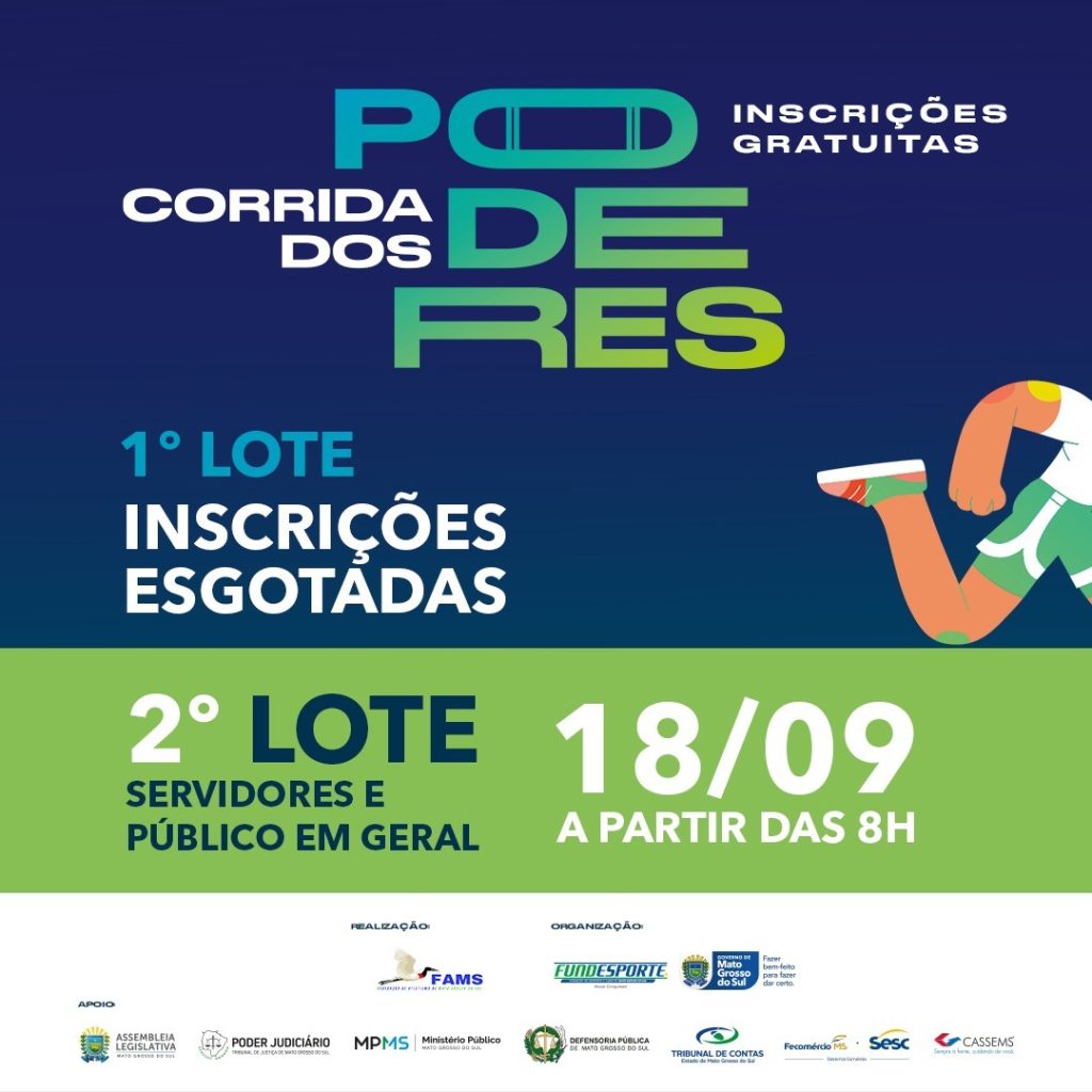 Corrida dos Poderes abre novo lote de inscri&ccedil;&otilde;es nesta segunda-feira ao p&uacute;blico em geral