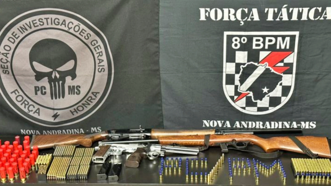 Pol&iacute;cia Civil e Pol&iacute;cia Militar recuperam armas de fogo e muni&ccedil;&otilde;es em Nova Andradina