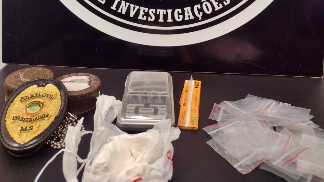 Pol&iacute;cia Civil prende homem por tr&aacute;fico de drogas em Aquidauana