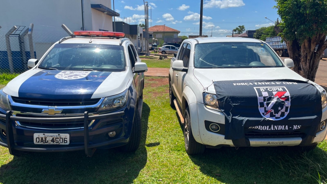 PM aprende na sa&iacute;da para Campo Grande caminhonete roubada em Goi&aacute;s 