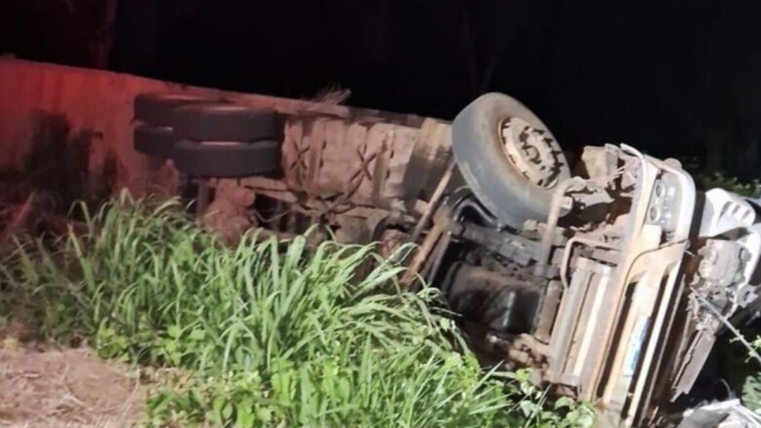 Motorista morre ap&oacute;s caminh&atilde;o 'boiadeiro' com 105 animais tombar