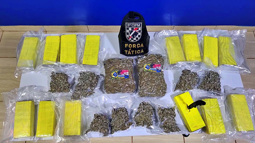 PM apreende mais de 9,4 kg de maconha com passageiro de &ocirc;nibus 
