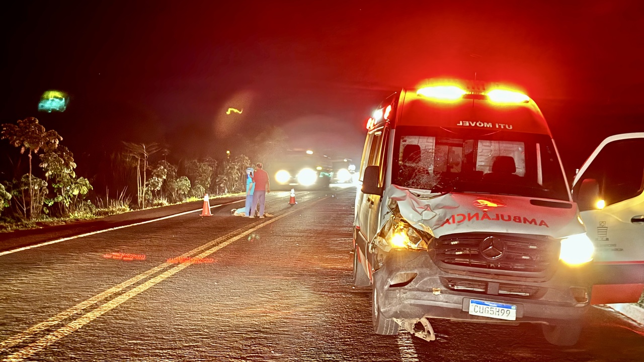 Homem morre em grave acidente na BR-060 ao ser atropelado por ambul&acirc;ncia de Sidrol&acirc;ndia