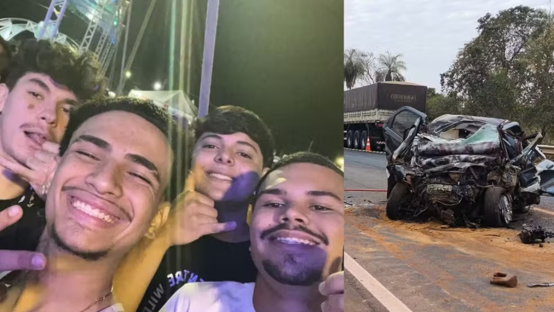 Amigos morrem em grave acidente entre carro e carreta na BR-163 ap&oacute;s sa&iacute;da de festa
