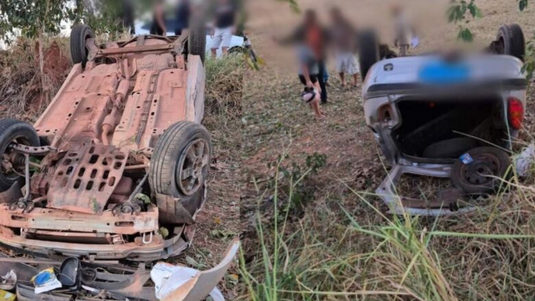 Motorista fica ferido após capotamento