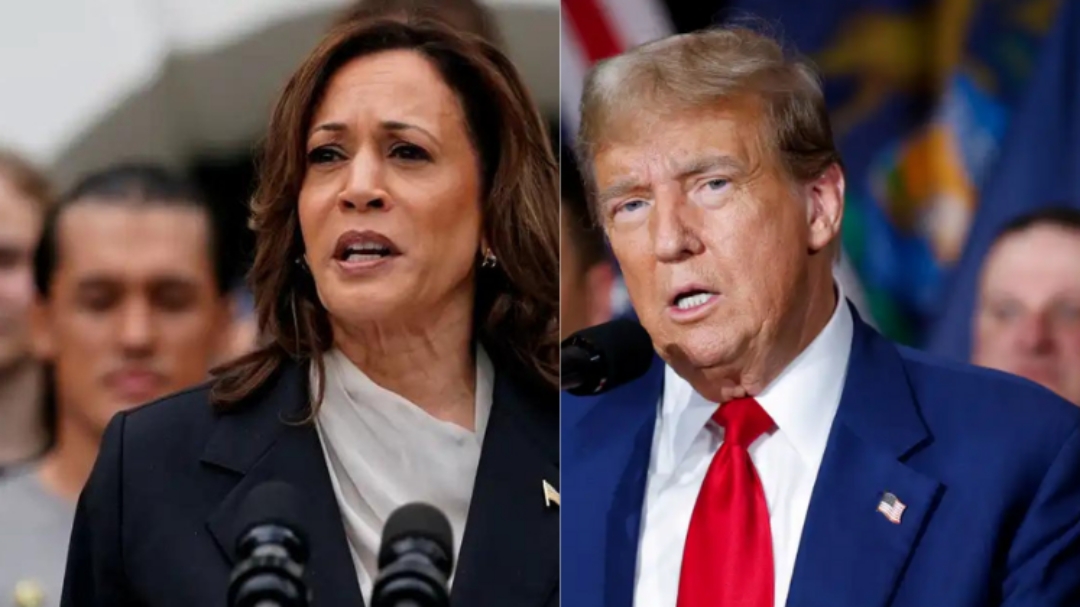 M&eacute;dia das pesquisas da CNN mostra Trump com 49% e Kamala com 48%