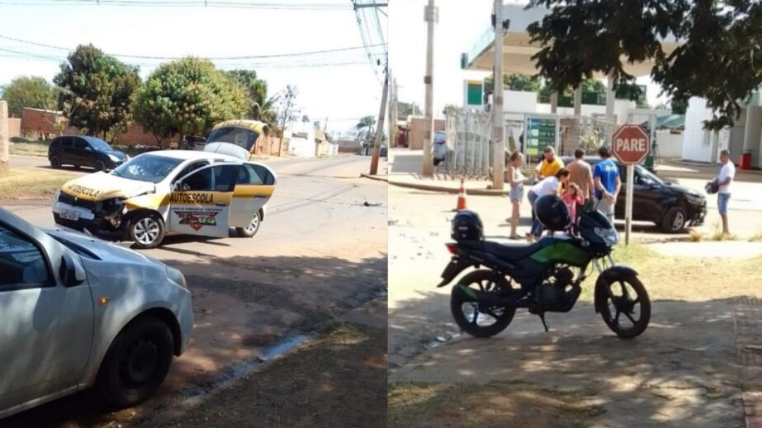 Carro de autoescola se envolve em acidente com outro ve&iacute;culo