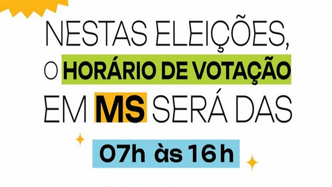 Vota&ccedil;&atilde;o ser&aacute; das 7h &agrave;s 16h em Mato Grosso do Sul, informa Justi&ccedil;a Eleitoral