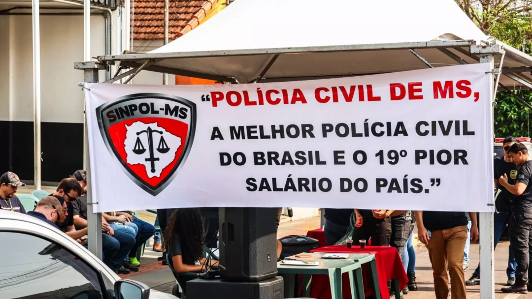 Paralisa&ccedil;&atilde;o atinge 70% de policiais civis e delegacias n&atilde;o devem registrar BOs por 24 horas em MS