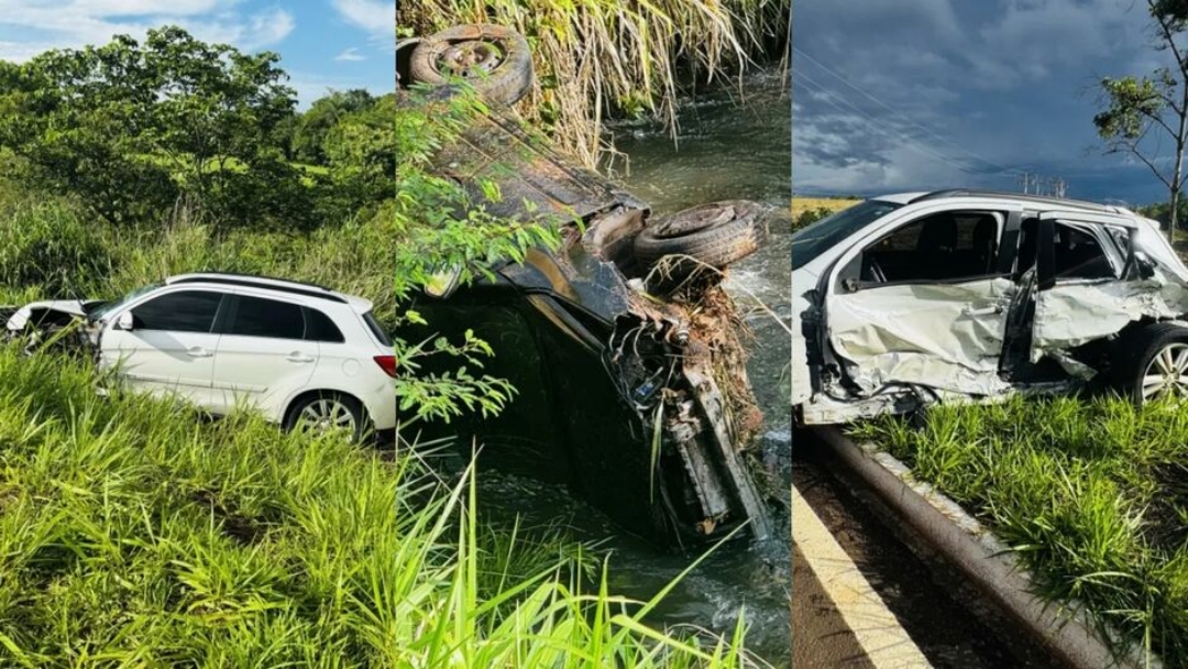 Aquaplanagem causa dois acidente seguidos e fere 6 pessoas na MS-223