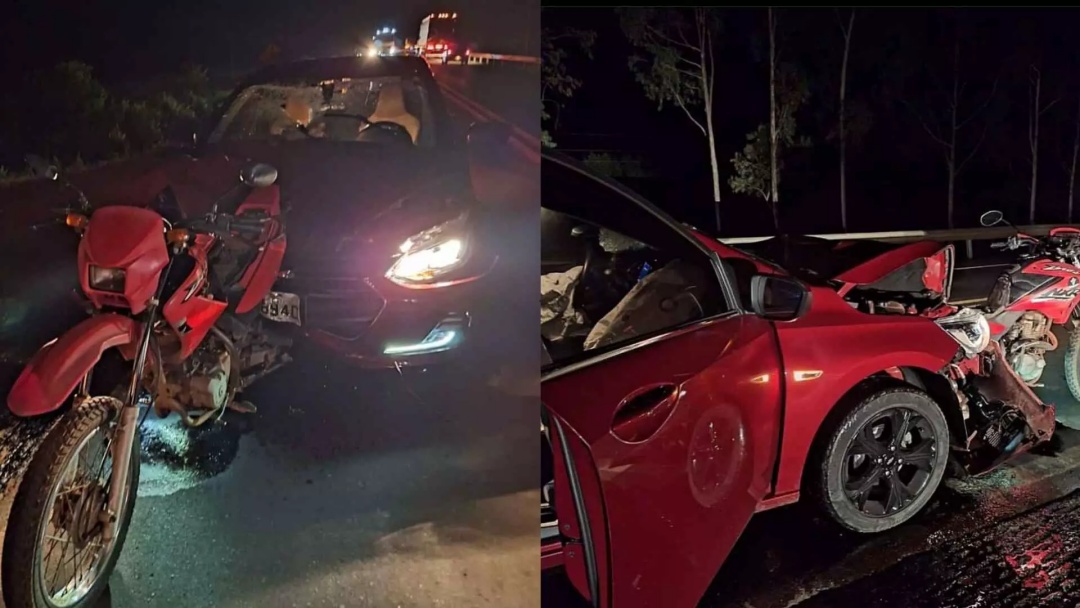 Casal morre ao ser arremessado e ter moto arrastada por 100 metros