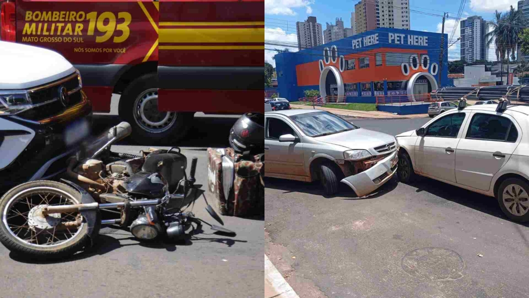 Acidente com motoentregador deixa trânsito tumultuado em cruzamento