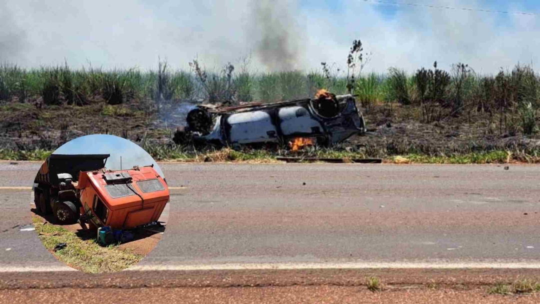 Carro com bebê recém-nascido pega fogo após batida
