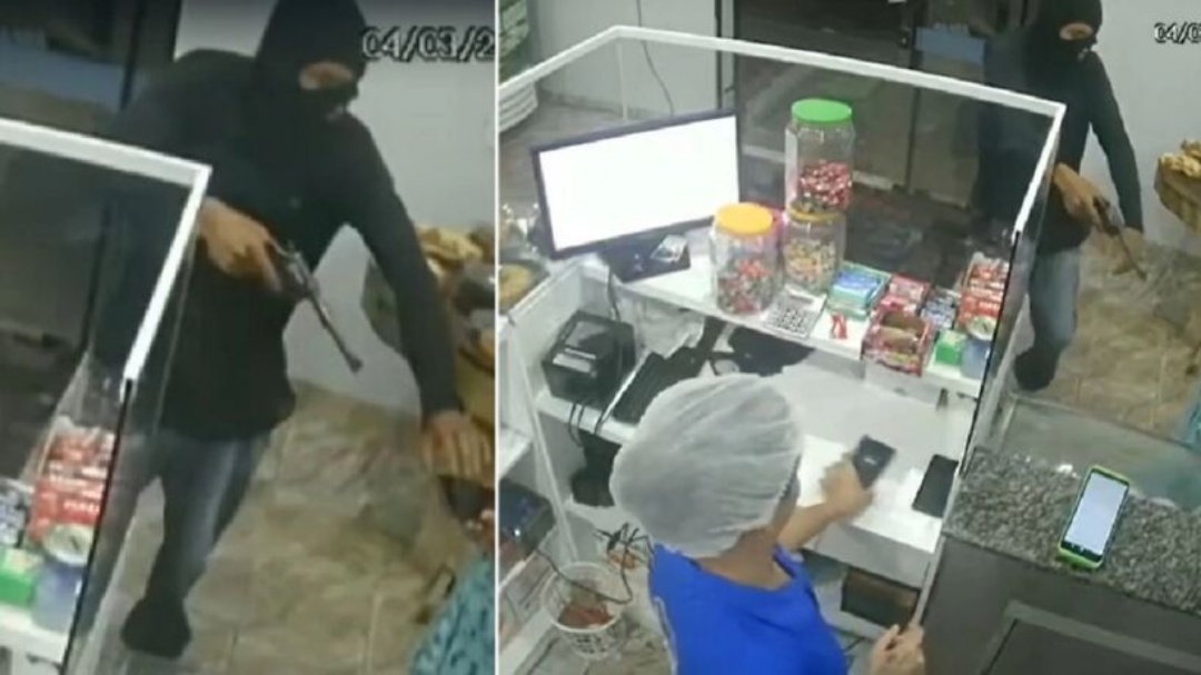 Armado e encapuzado, criminoso assalta padaria em Nova Andradina