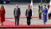 Lula e primeira-dama Janja s&atilde;o recebidos pelo casal imperial do Jap&atilde;o em visita oficial