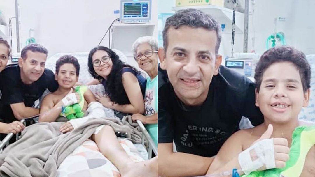 Ap&oacute;s 17 dias internado, volta pra casa garoto sobrevivente de acidente em que morreu a m&atilde;e e os 3 irm&atilde;os