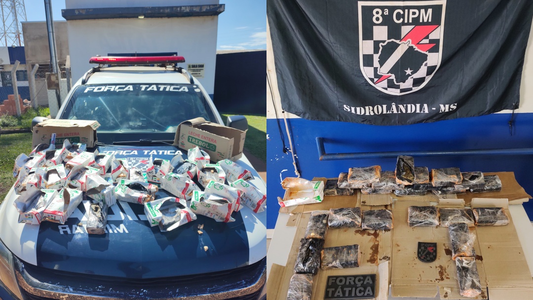 PM apreende quase 11 kg de maconha em 24 caixas de leite